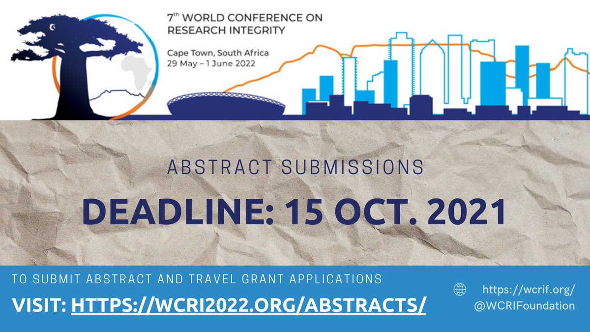 #WCRI2022 welcomes you to Cape Town! Check out our (pre-pandemic) video (vimeo.com/436249030) highlighting some of the themes and goals of the conference. We hope to see you in CT in 2022. <a href="/HHS_ORI/">Research Integrity</a> <a href="/NSF/">U.S. National Science Foundation</a> <a href="/Science4Brazil/">Science4Brazil</a> <a href="/GlobalGIRN/">Global Integrity Research Network (GIRN)</a> <a href="/do_kinder/">DoKinderScience</a> <a href="/UCT_eResearch/">UCT eResearch</a> @NRIN_Integrity