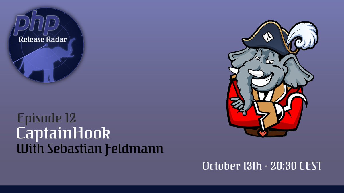 PhpReleaseRadar's tweet image. Our summer break is (almost) over. Join us October 13th for a new episode of PHP Release Radar on @CaptainHookPHP with @movetodevnull