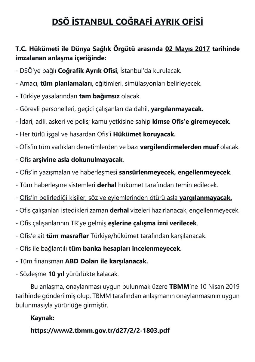 DSÖ ile TÜRKIYE arasındaki anlaşma.. - Görevli ve geçici çalışanları yargılamayacak (Kim bunlar?) - Her türlü işgalde hükümet koruyacak (Neden korkuyorsunuz?) - Dsö çalışanları istedikleri zaman derhal vizeleri hazırlanacak.. Bu anlaşmayı nasıl imzaladınız?