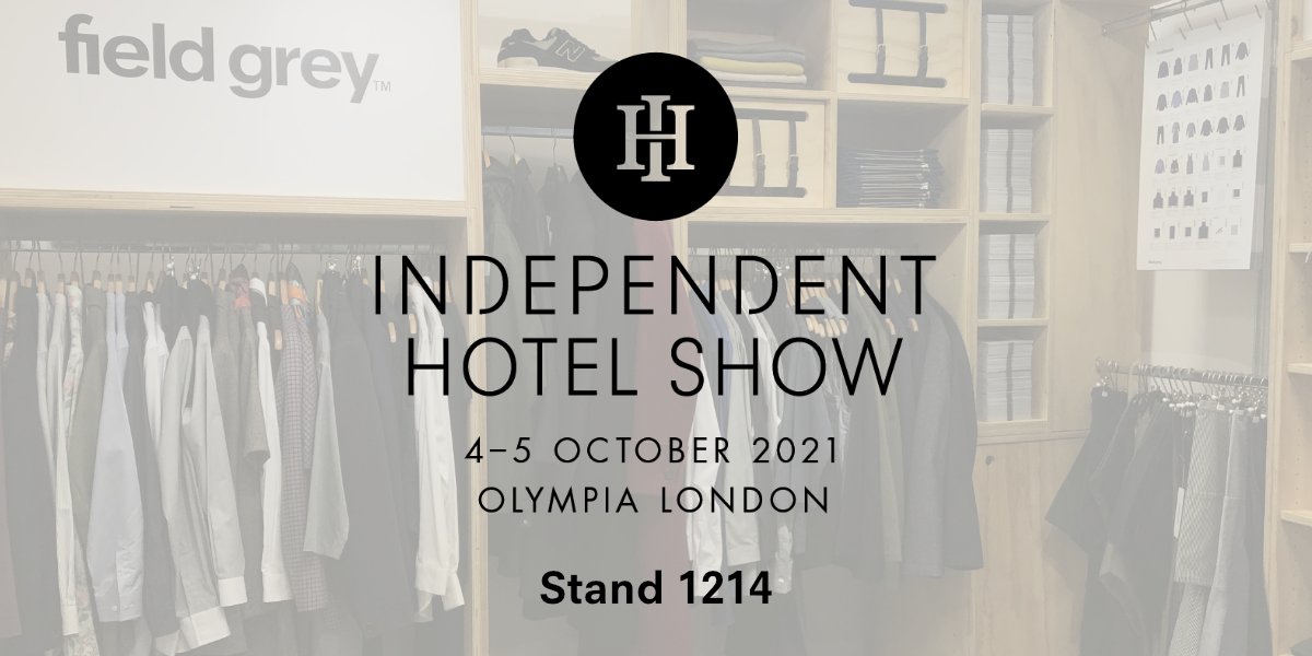 FieldGrey's tweet photo. We are excited to announce that Field Grey will be returning to the @IndHotelShowLDN at Olympia London for 2021! We'll be showcasing Readywear, our 36-piece collection of uniform essentials, as well as many of our bespoke projects.

Register for free here https://t.co/RxTdXlbTol https://t.co/KaeLFSp2EQ
