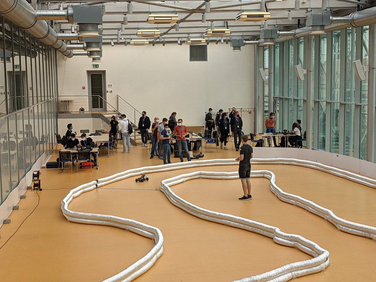 wentasah's tweet photo. Four teams are getting ready for the next live @f1tenth competition at @CIIRCCTU. #iros2021 #f1tenth https://t.co/lkxhPBCZkZ