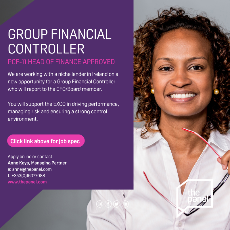 ThePanelDublin's tweet photo. Group Financial Controller (https://t.co/B8kV67DtnV) role currently available with our client, a niche lender in Ireland.
For more information, please contact Anne at anne@thepanel.com
#jobfairy #pcf11 #financialcontroller #groupcontroller
#finance #groupfinancialcontroller https://t.co/6Id8SnIkG4
