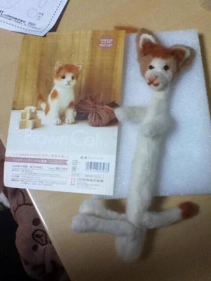 もう羊毛フェルトには手を出さない。「猫の羊毛フェルト」が欲しくて、泣きそうになりながら作ったやつだ。
