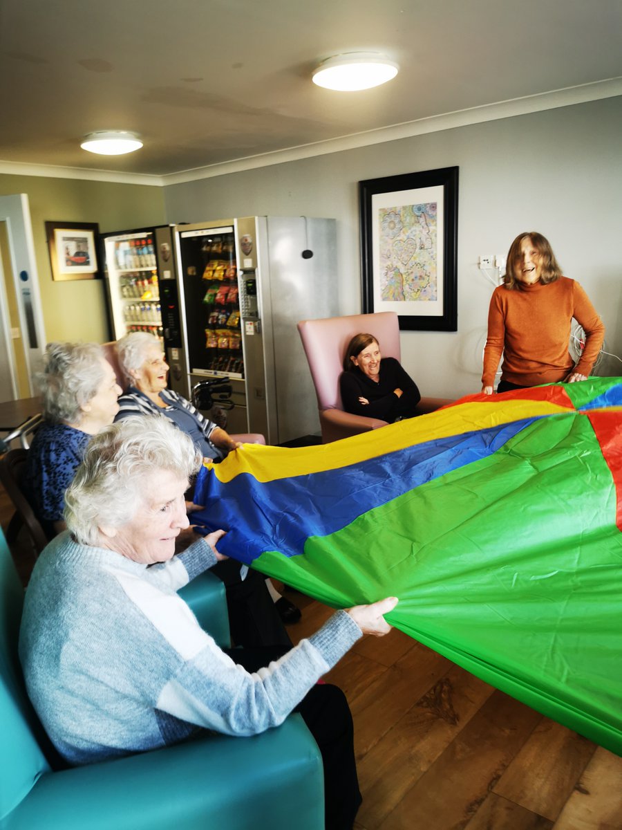 We encourage our residents to be as active as possible &amp; like to come up with fun &amp; enjoyable ways to keep them moving 💪

Residents at Carrickfergus Manor have been enjoying some parachute games which helps with mental wellbeing, social engagement &amp; improved cognitive function.