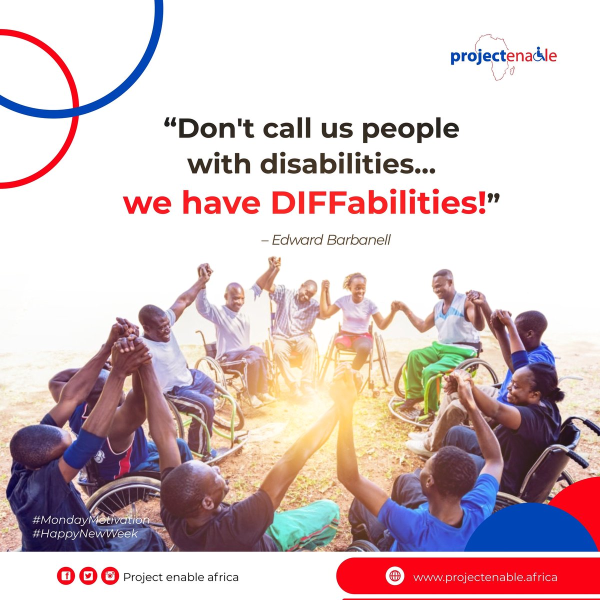 Project_Enable's tweet photo. Yassssss ‼️ we love to be celebrated for our different abilities. We have unique strength, we are trailblazers who pave our paths out of the "norm".
We add value to the society in our own unique way and we love to live life to the fullest.
#mondaymotivation #projectenable https://t.co/PPeyOu3KO1