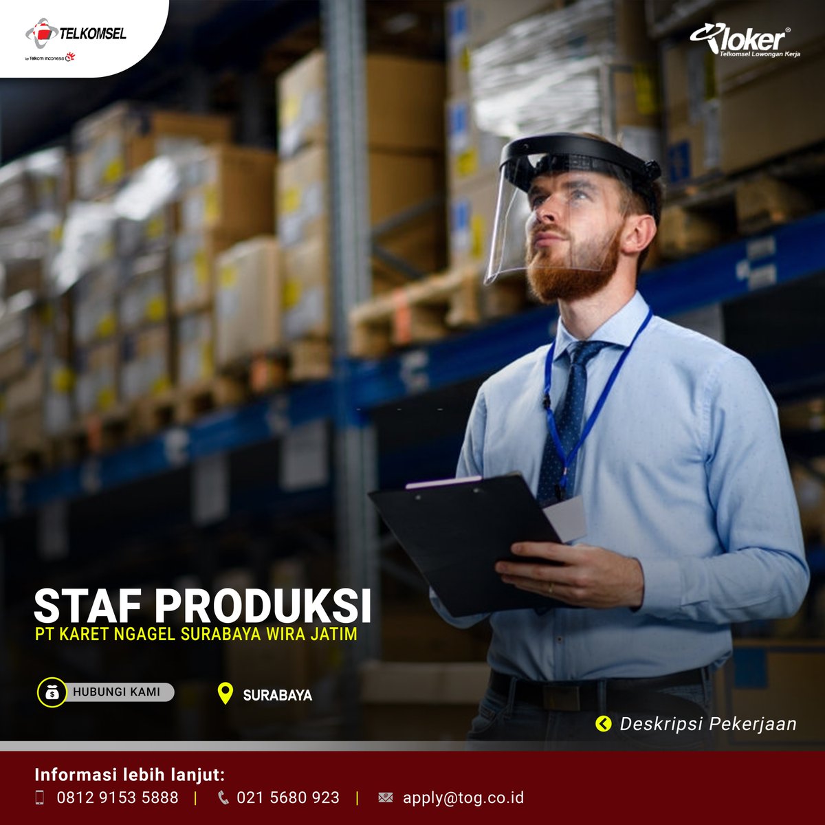 info_tloker's tweet photo. Bergabung dan menjadi bagaian dari PT. Karet Ngagel Surabaya Wira Jatim sebagai staff produksi. Kirim CV terbaru kamu ke nomor kontak atau email yang tertera pada design gambar. #lowongankerja https://t.co/rWdZvDJwim