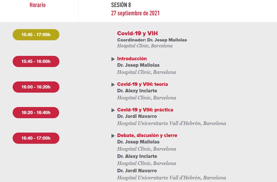 BcnVih's tweet photo. HOY a las 15.45h!!!
🔴 Sesión sobre #Covid19 y #VIH
Con la participación del Dr. Jordi Navarro de @vallhebron y del Dr. Alexy Inciarte de #BcnVih. 
Coordina: Dr. Mallolas @BcnVih @hospitalclinic

Más información: https://t.co/RdXvZO1V3X https://t.co/x7LdRttNip