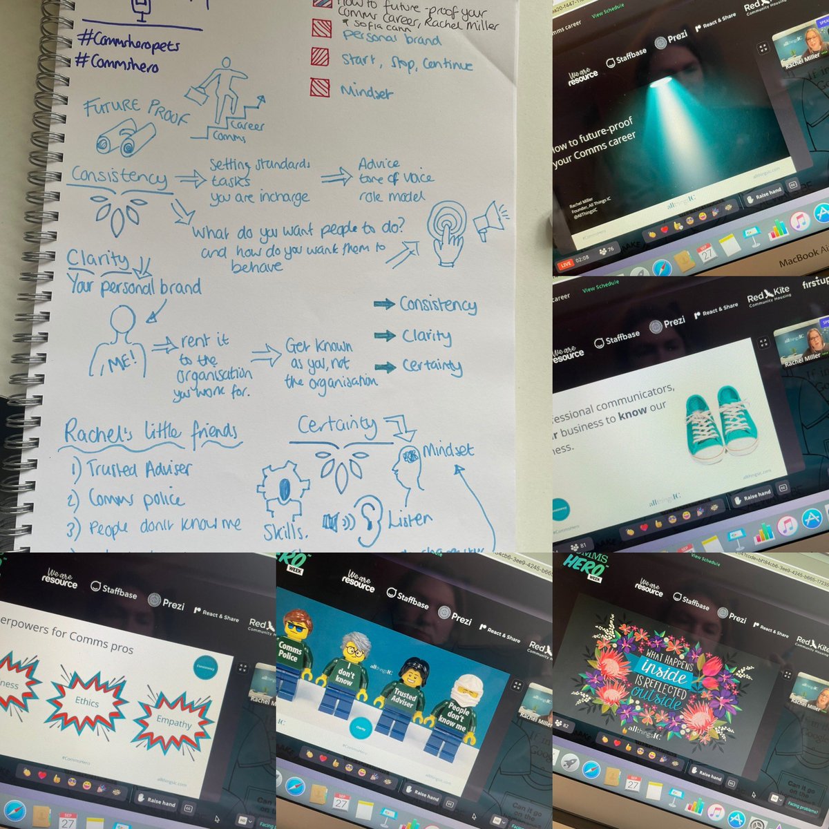 shortnortherner's tweet photo. Fabulous first session at #Commshero week by the amazing @AllthingsIC a full page of notes and thinking points thanks Rachel #Howtofuture-proofyourcommscareer https://t.co/wPzIMjZeJ0