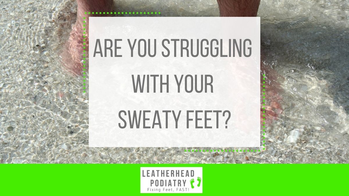 Sweaty feet can not only be embarrassing, but also cause other foot related conditions. To see how we can help, give us a call on 01372 374125 or visit leatherheadpodiatry.co.uk.

#LeatherheadPodiatry #FixingFeetFast #SoleSolutions #FootCareClinic #Podiatrists #Leatherhead #Surrey