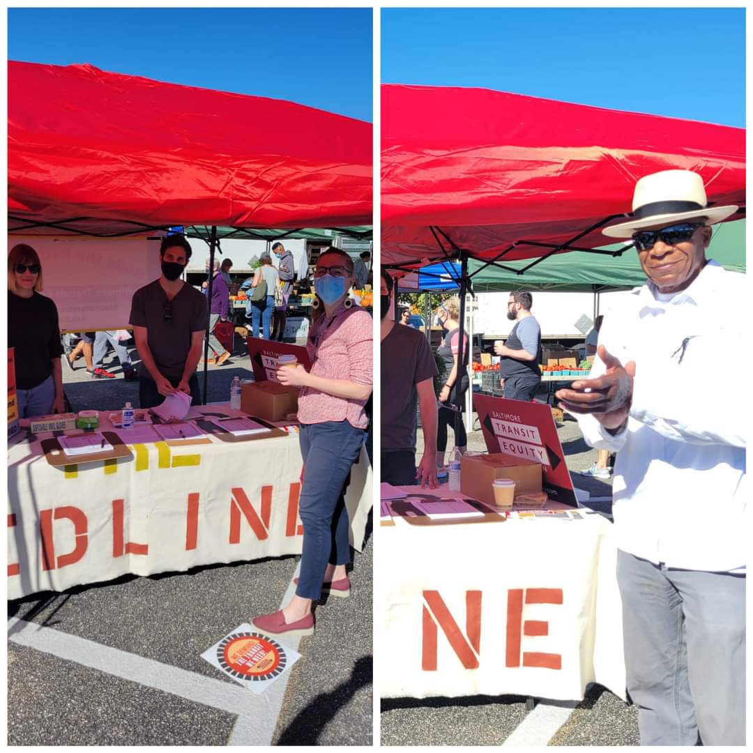 BRTA_mandate's tweet photo. #SupportTheRedLine
Baltimore Transit Equity Coalition members Charlotte O'Donnell, Evan Gomert, and Samuel Jordan manning the BTEC table at yesterday's petition drive to #BuildTheRedLine at the 32nd Street Farmer's Market. https://t.co/o6aQAz8IfY