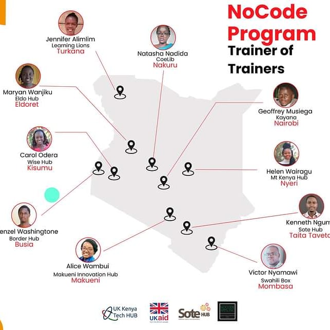 WiseKenyaOrg's tweet photo. Training on the creation of websites and apps without codes kicks off today across the country.@carolodera will be the trainer for 10 women entrepreneurs in Kisumu County.
#dcmtechhubs
#uktechhub
#nocode
#skills4innovation
@Sote_Hub 
@UK_KenyaTechHub https://t.co/bIr0YNfHxx