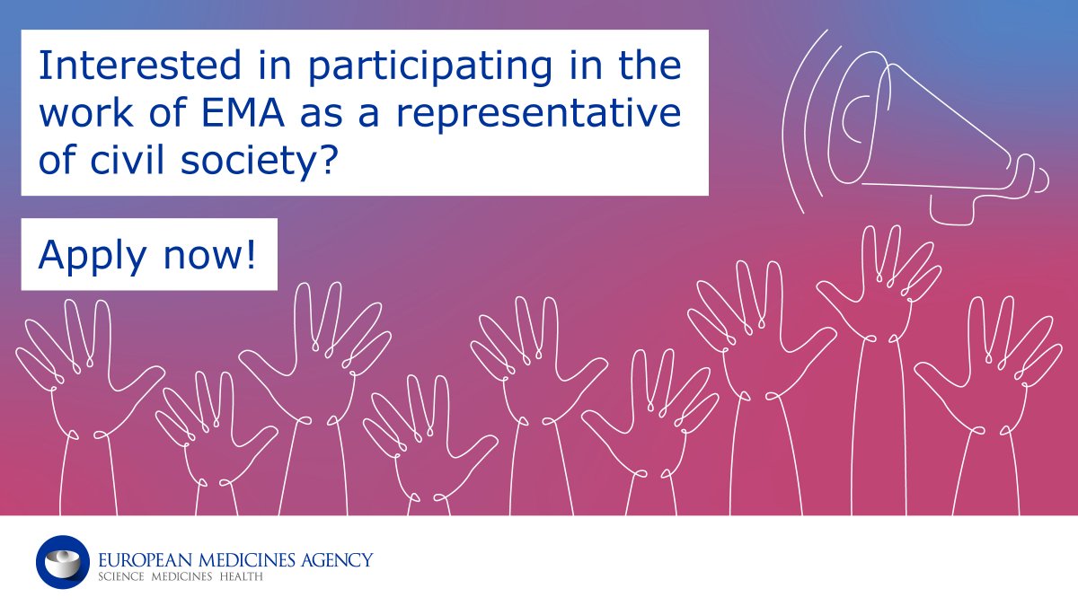 EMA_News's tweet photo. Would you like to join the EMA Committee for Advanced Therapies (#CAT) to represent patient or healthcare professional organisations❓

📩 Expressions of interest should be submitted to the @EU_Commission by 29 October 2021: https://t.co/VFnIESvGE8 https://t.co/gEuVKkGQro
