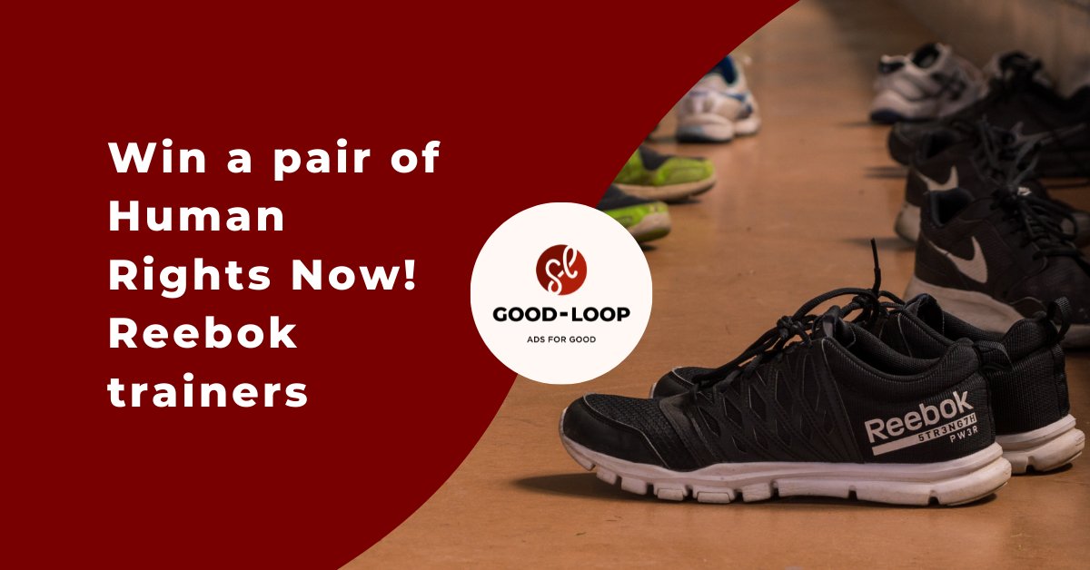 GoodLoopHQ's tweet photo. It's #competition time! To celebrate @Reebok's Human Rights Now collection, we've decided to give away a pair of their #trainers! 
To enter: 
1) Follow us 
2) Like and RT this tweet. 
Entries close Monday 4th Oct. Good luck! https://t.co/LPEwbiY29j