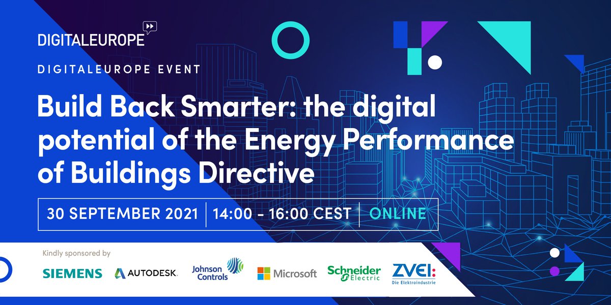ForumEurope's tweet photo. Taking place THIS THURSDAY❗ @DIGITALEUROPE's Build Back Smarter event will look at the digital potential of the Energy Performance of Buildings Directive. For full details and registration ↙️
https://t.co/yIXUU0tdgl #DEBuildBackSmarter https://t.co/Ff46tZrWSZ