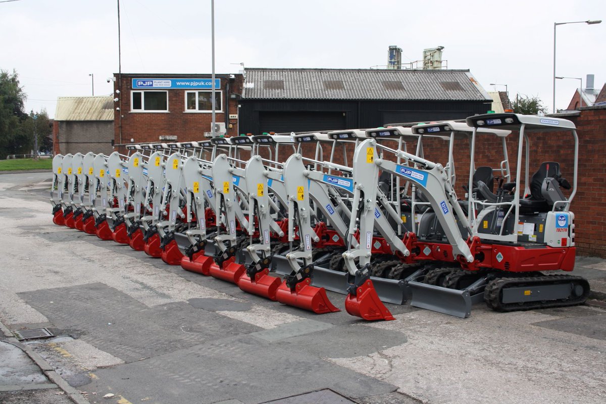 pjphire's tweet photo. Busy prep team at PJP Plant Hire this week lots of new machines arriving from @Takeuchiuk @HitachiGlobal @Mecalac_CE usual high spec on the excavators all fitted with @HillEngineering and @Geith_Intl hydraulic hitches

#utilities #construction #serviceexcellence #iso90012015 https://t.co/BNPIQhi5KS