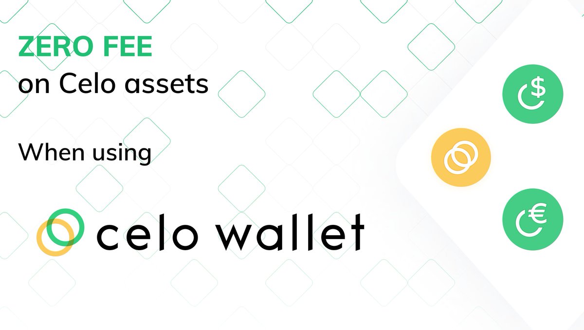 Celo Wallet is now participating in our #CeloZeroFees campaign!

Purchase #Celo assets on Celo Wallet for Zero Fees!

celowallet.app

<a href="/CeloOrg/">Celo</a> <a href="/RossyWrote/">J M Rossy</a>