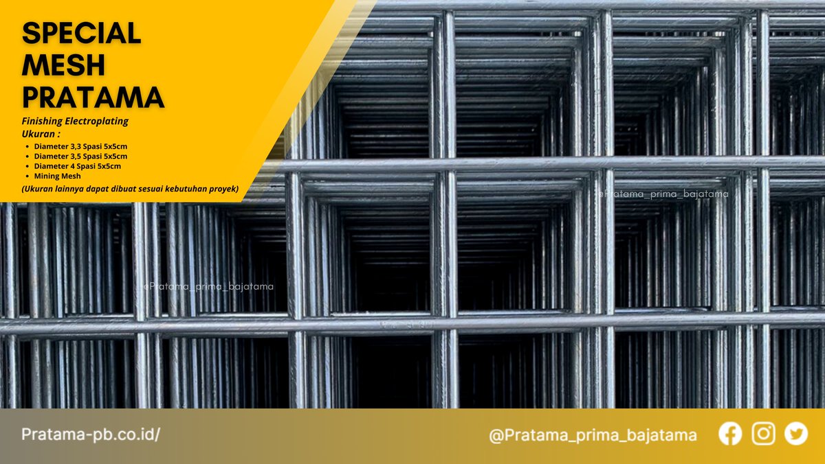 PBajatama's tweet image. Ingin mempercepat dan mempermudah pengerjaan konstruksi ? Wire mesh atau custom mesh memang pilihan yang sangat tepat untuk membuat plat bangunan menjadi awet dan tahan lama. Lets check stock special mesh Pratama to our marketing
#specialmesh
#wiremeshfactory
#arsenal