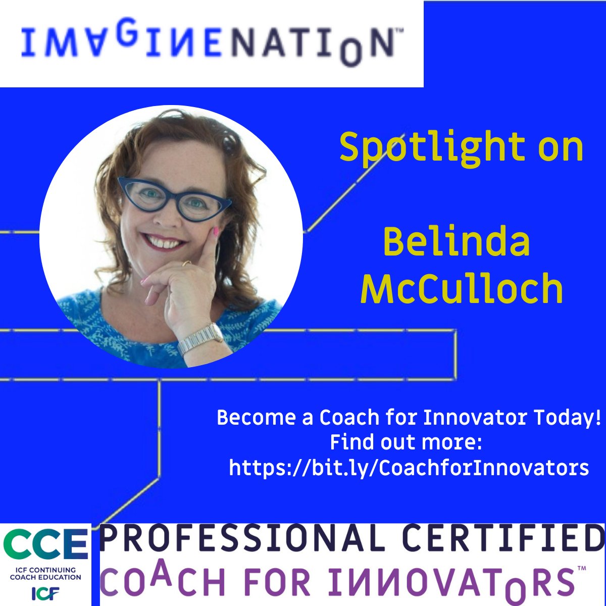 Spotlight on Belinda McCulloch - One of our 100+ Certified Coach for Innovators - Thank you for your continued engagement! 

Become a Coach for Innovators today: bit.ly/CoachforInnova… 
#ICF  #innovation #innovationcoaching #coachforinnovators
