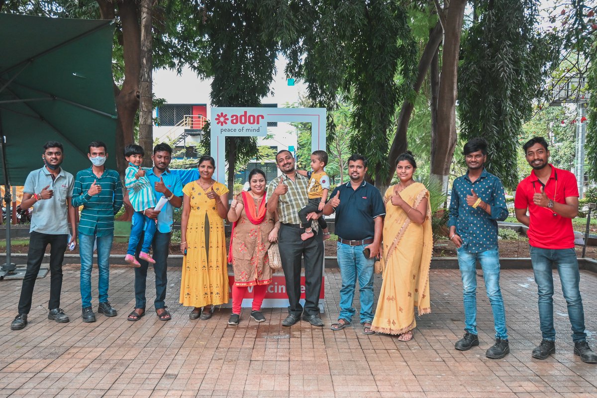 AdorDigatron's tweet image. We are proud to announce that our Ador Warrior City Campus and the families of all our team are now 100% double Vaccinated!

.
.
#trustworthy #adordigatron #energizingindia #energizingindiapodcast #fullyvaccinated #VaccinationDrive