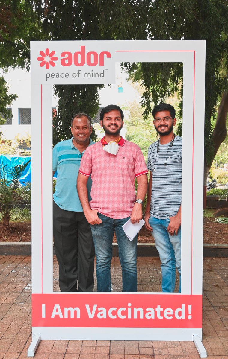 AdorDigatron's tweet image. We are proud to announce that our Ador Warrior City Campus and the families of all our team are now 100% double Vaccinated!

.
.
#trustworthy #adordigatron #energizingindia #energizingindiapodcast #fullyvaccinated #VaccinationDrive