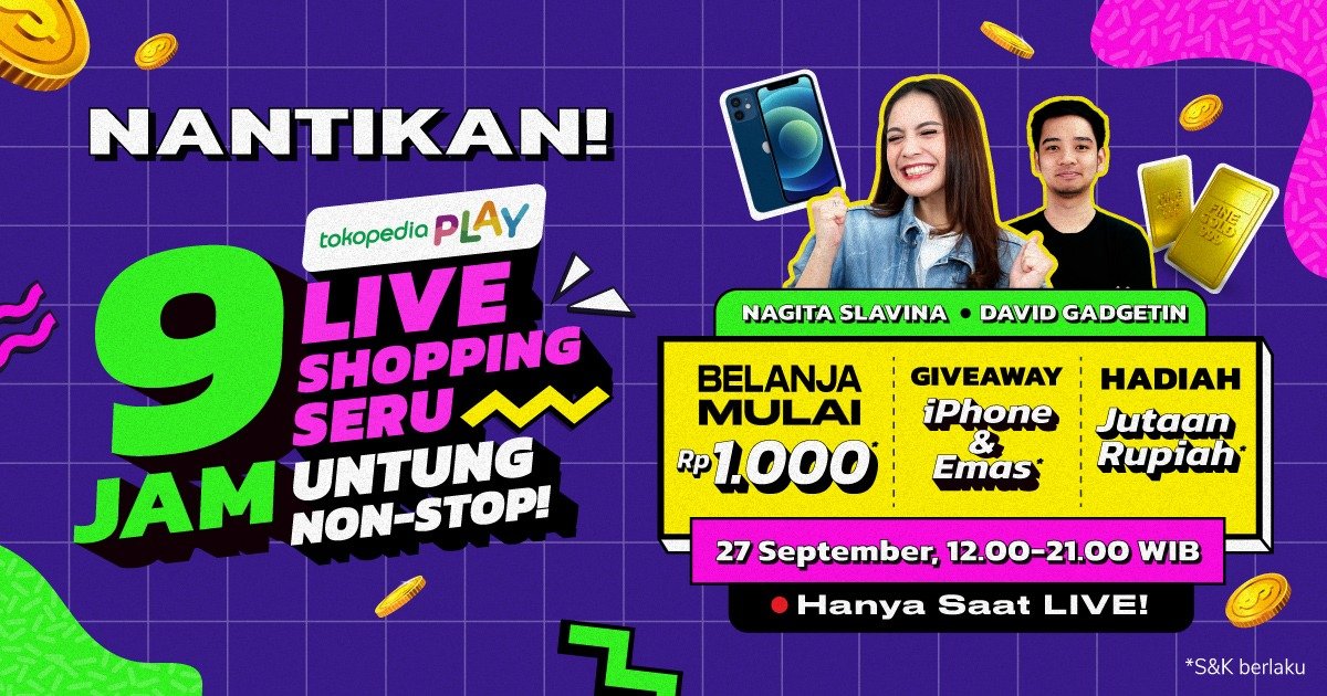 Abbil32's tweet photo. Nih dari pada semua gabut mending ikutan aku nonton Nagita Slavina di #TokopediaPlay #9JamLiveShoppingSeru karna bakalan banyak hadiah dan pastinya belanja murah meriah mulai dari 1000 https://t.co/siyYxTShln https://t.co/zn48Vaf6jy