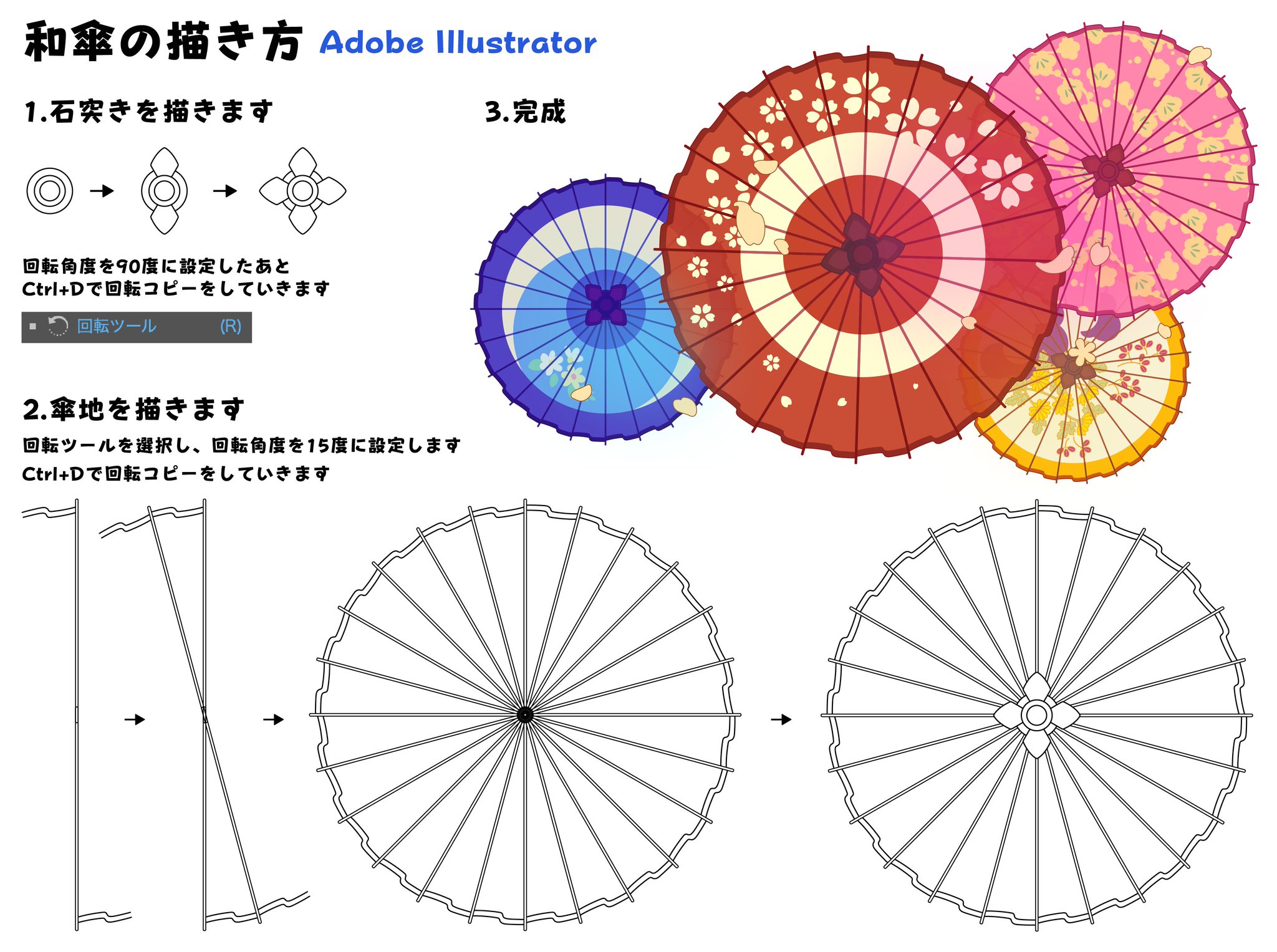 紅豆井 Adobe Illustrator 和傘 花火 菊の描き方 フリー素材 絵描きさんと繋がりたい イラスト好きな人と繋がりたい イラスト T Co Ayvrgvdwnw Twitter