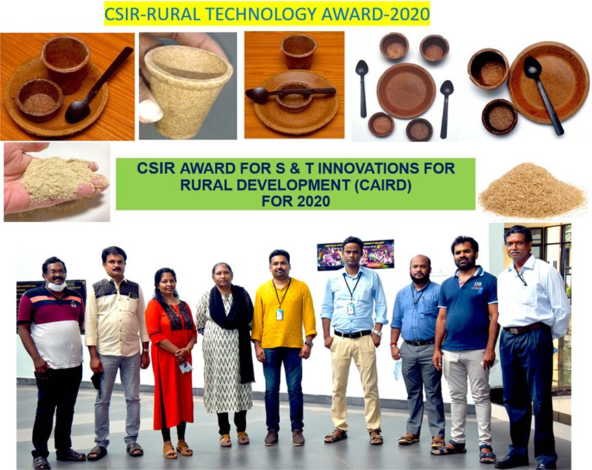 NIIST congratulates the Team who won the CSIR-RURAL TECHNOLOGY AWARD-2020 for the development of "UTILIZATION OF VARIOUS AGRO RESIDUES FOR BIODEGRADABLE PRODUCTS AS AN ALTERNATIVE TO SINGLE-USE PLASTICS". They received the award virtually from the Hon'ble Vice President of India