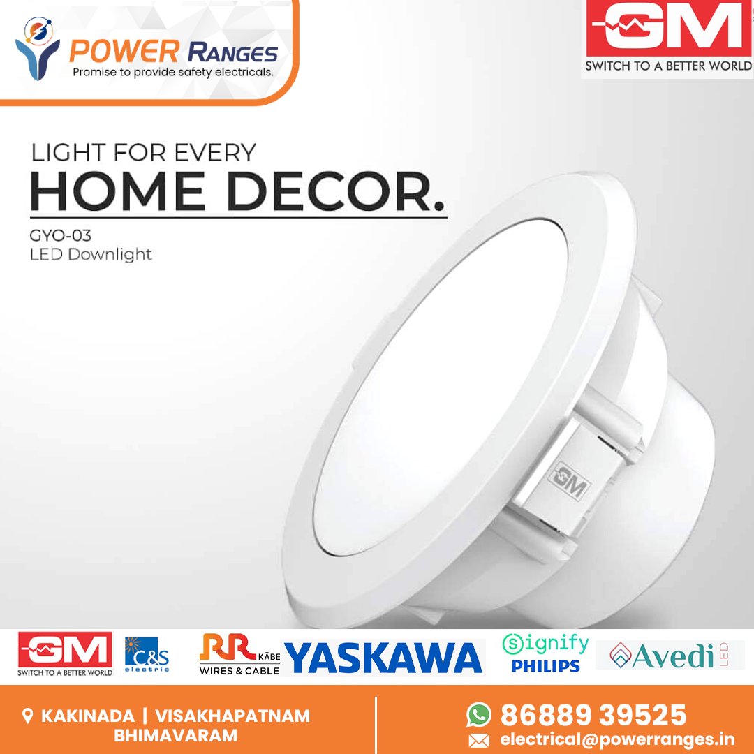 _power_ranges_'s tweet photo. Ceiling LED lights by @gmmodular 

GYO downlight module with full diffuser, push and lock feature.💯

Shop for a wide range of amazing products for all your home and work space needs with us! 
.
.
.
#mayamarketing #powerranges #kakinada #lights #gmlights #gmmodular https://t.co/B2ChXf3e87