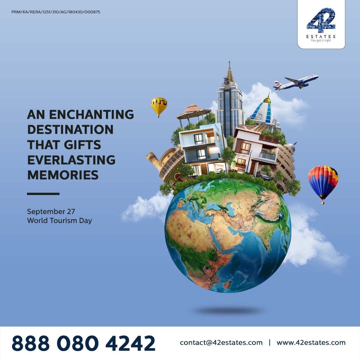 42Estates's tweet photo. The sights and sounds of the green city can enthuse the travel buff within you. Our villa projects with all the amenities intact too feel a lot like a travel destination. Tourism day wishes to all the passionate travellers out there.
#WorldTourismDay #tourism #tourlife #tourist https://t.co/sgrBQCfu90