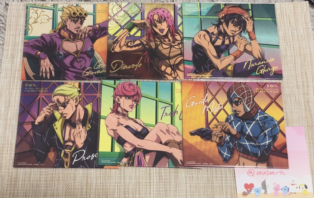 musmxth's tweet photo. @tos
【交換】
ジョジョの奇妙な冒険 キャンバススタイル 
【譲】ジョルノ ディアボロ ナランチャ プロシュート トリッシュ ミスタ

【求】ブチャラティ

郵送でのお取引希望です。お気軽にお声掛け下さい。 https://t.co/EFvQZdut7f