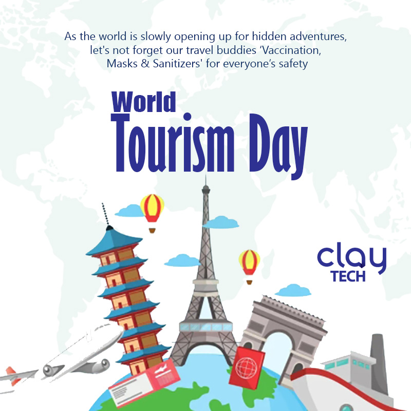 Claytechin's tweet photo. 🤩 As the world is slowly opening up for hidden adventures, let's not forget our travel buddies ‘Vaccination, Masks &amp; Sanitizers' for everyone’s safety. 🤩🤩Happy World Tourism Day!

#WorldTourismDay #Tourism #Traveling #Travel #Tourists #Traveler #wanderlust #traveltheworld https://t.co/iFsjtLvbDw