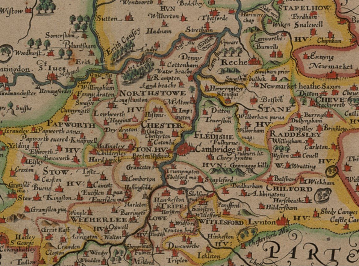 And there was I thinking that Northstowe was a newly invented marketing name. It seems the Hundred of Northstowe goes way back. Here it is mentioned in a John Speed map from the early 17th Century.