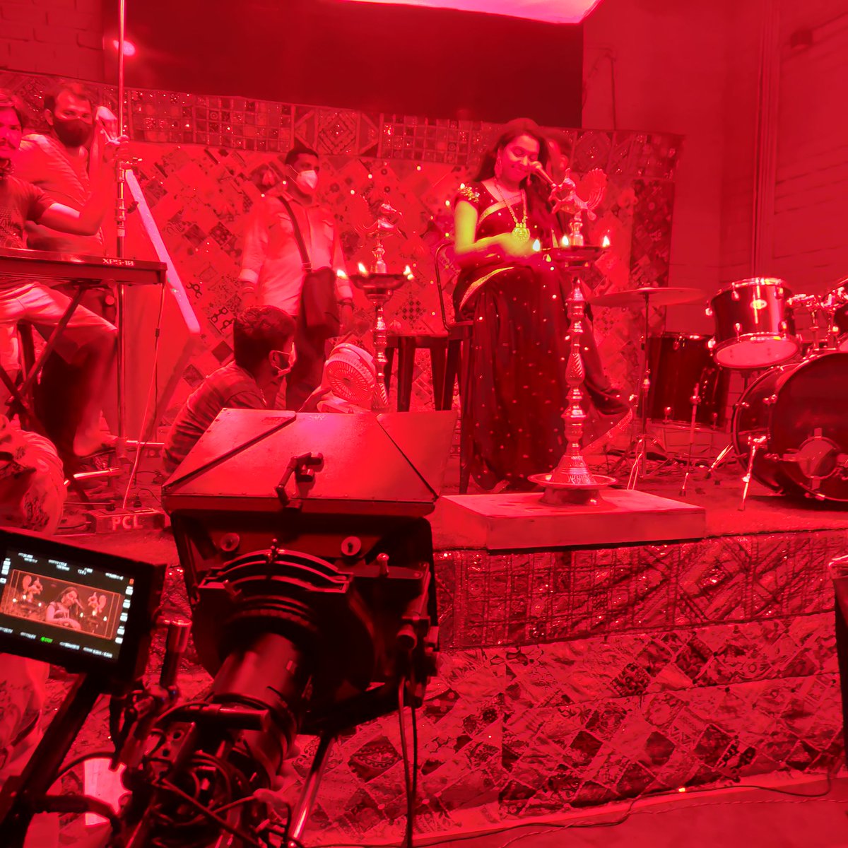 director_kv's tweet photo. Finalllllyyyy .... Rangamarthanda shoot resumed ... maestro s eletrifying number being shot on shivathmika and rahulsipligunz and models .... Energies.... https://t.co/ulyLmraONb