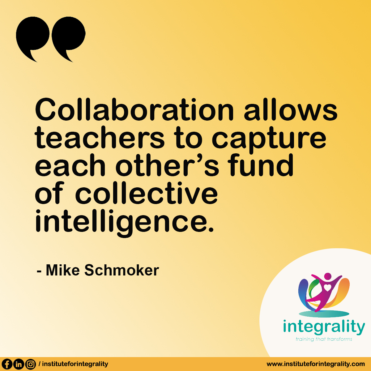Integrality1's tweet photo. "Let's start the week great! Here's a quote for you!
Share this post with a colleague or friend who might need some motivation.
Have a wonderful week ahead from Team Integrality!
#Integrality #TrainingthatTransforms #WorkSkills #LifeSkills #Consulting #GreatStart" https://t.co/KkkVZ0dfI7