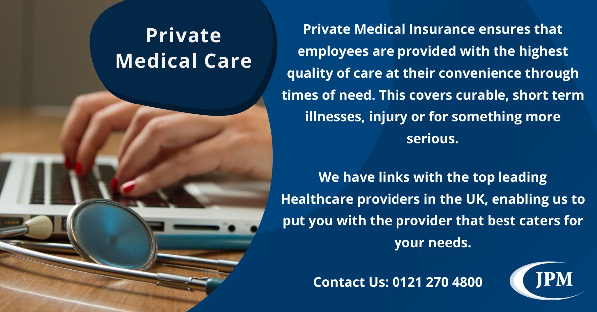 JPMInsurance's tweet photo. Ensuring employees are fit and healthy is a vital concern of all employers.

At JPM, we use our links with leading healthcare providers to find the best solution that meets all of your needs.

For more information, contact us on 0121 270 4800.

#JPM #Insurance #Solutions https://t.co/skNp7Vtmnt