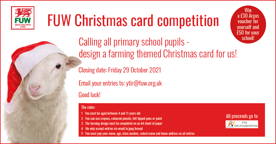 Primary school pupils from all over Wales are being invited to enter a Christmas card design themed around farming for the FUW’s Christmas card competition. For more info on how to get involved, head over to our website: ow.ly/d80l50Gfik8