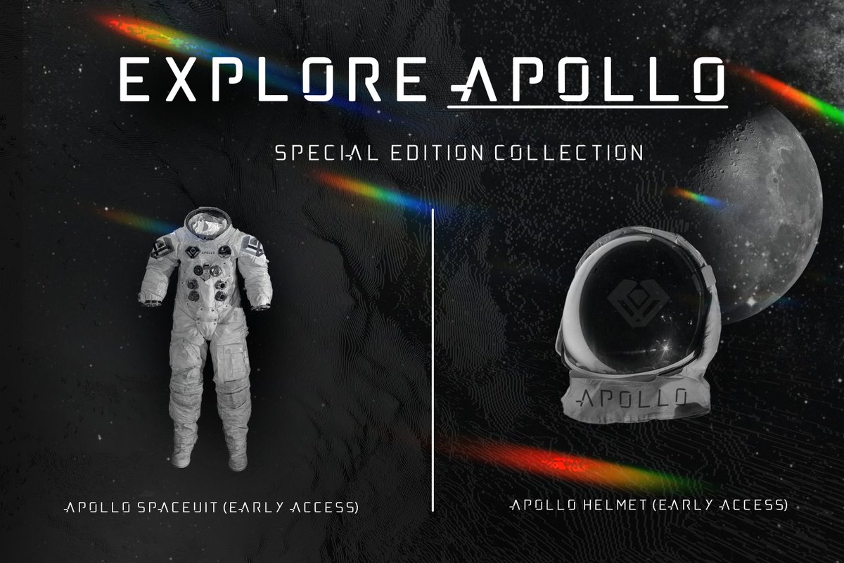 Explore_Apollo's tweet photo. Announcing the Apollo Special Edition Collection. For the next 24 hours, every holder who owns more than 2,000,000,000 tokens will be airdropped a special NFT that unlocks this exclusive bundle of items at the Metaverse launch. https://t.co/bgzYRxB0Za