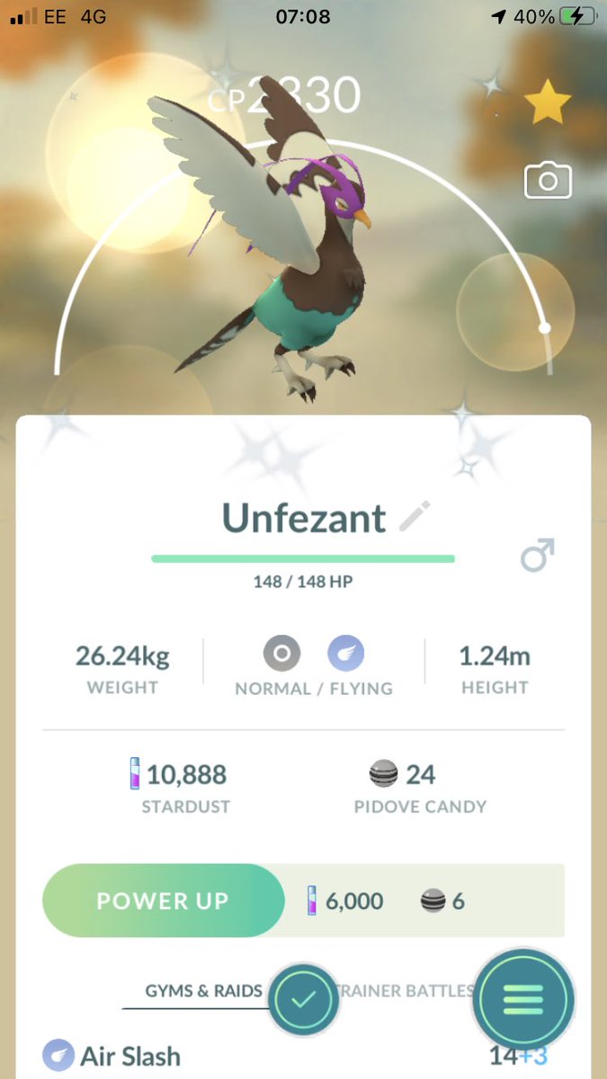 Caught shiny Pidove and evolved him 😆
