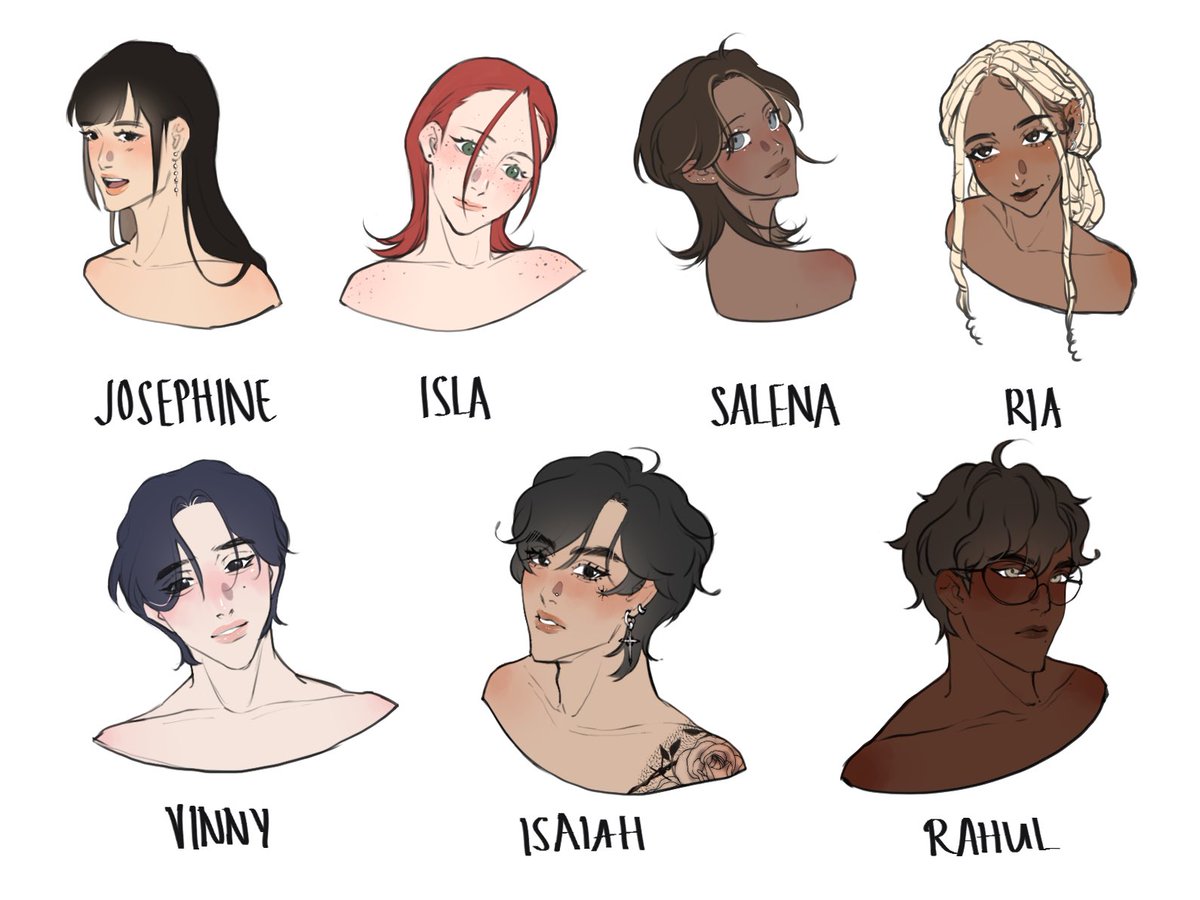 khukumonii's tweet photo. lil headshot chart to clarify who’s who 🤪 

#CANVASHiddenGems #WebtoonCANVAS #VoiceMetoYou https://t.co/CEwKOS1S8A