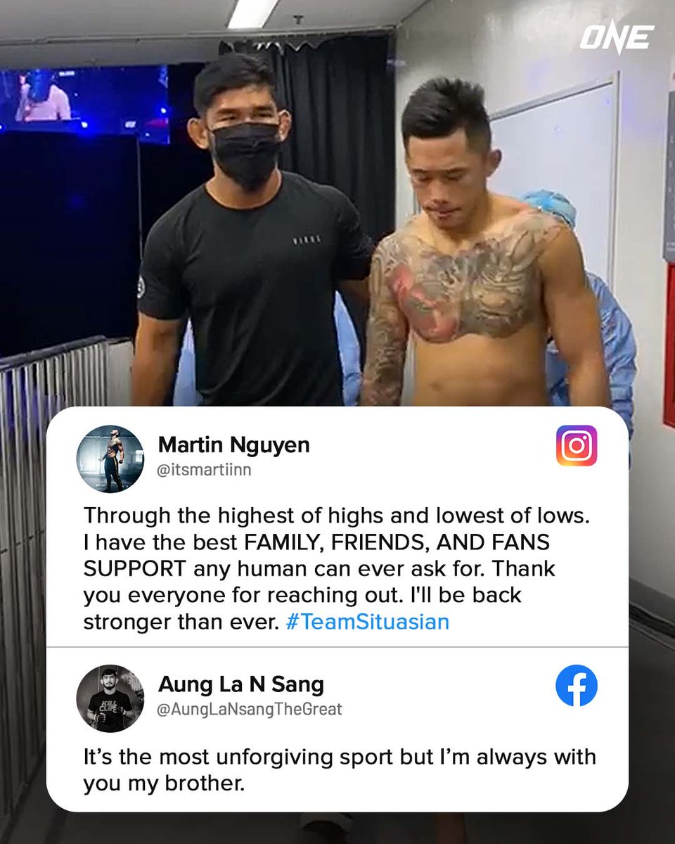 ONEChampionship's tweet photo. Got your back 🙏 @MartinNguyenMMA @AungLANsang #ONERevolution #WeAreONE #ONEChampionship https://t.co/Wi3foFgIVV