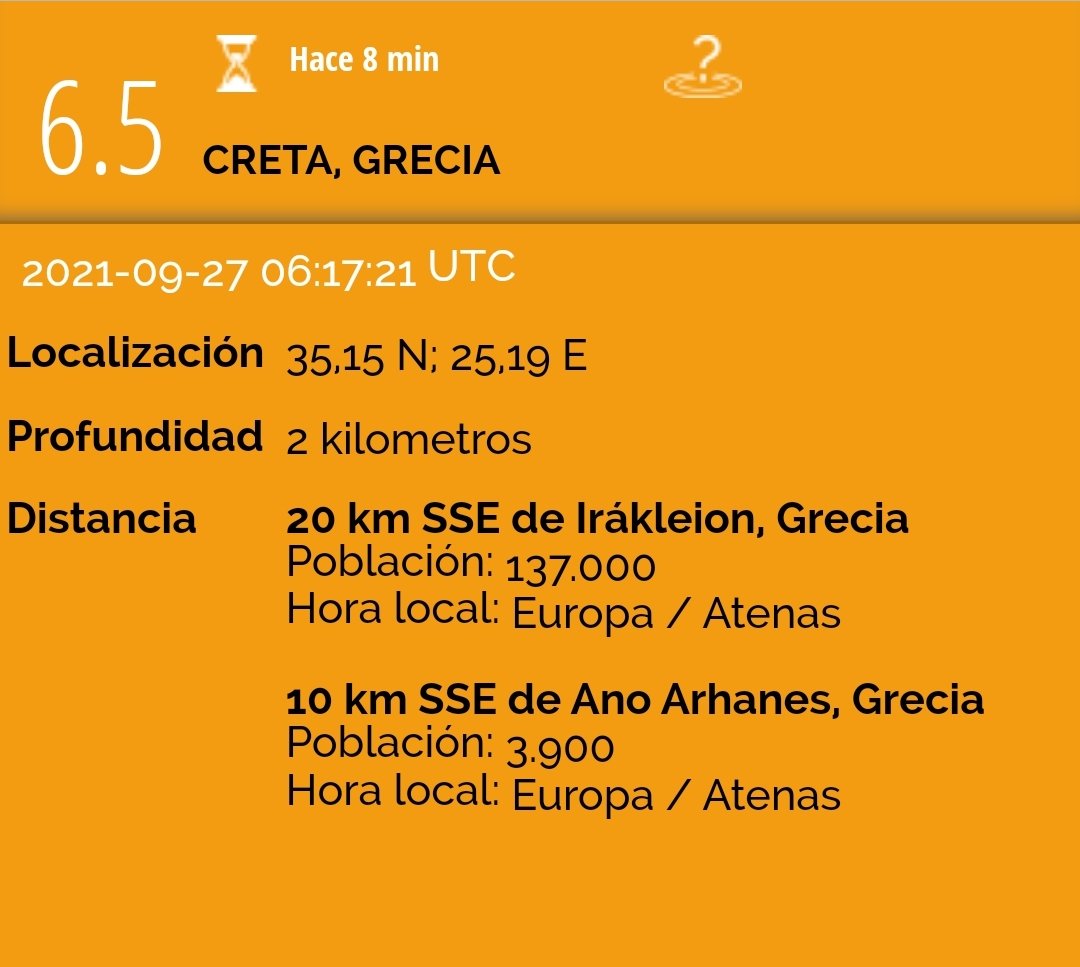 Se reporta un #sismo de magnitud preliminar 6 5 en #Grecia por parte de la EMSC Aparentemente demasiado superficial esperemos información final calma y prevención y Recuerden que toda esta zona la pusimos Al mismo nivel de alerta que chile y Perú