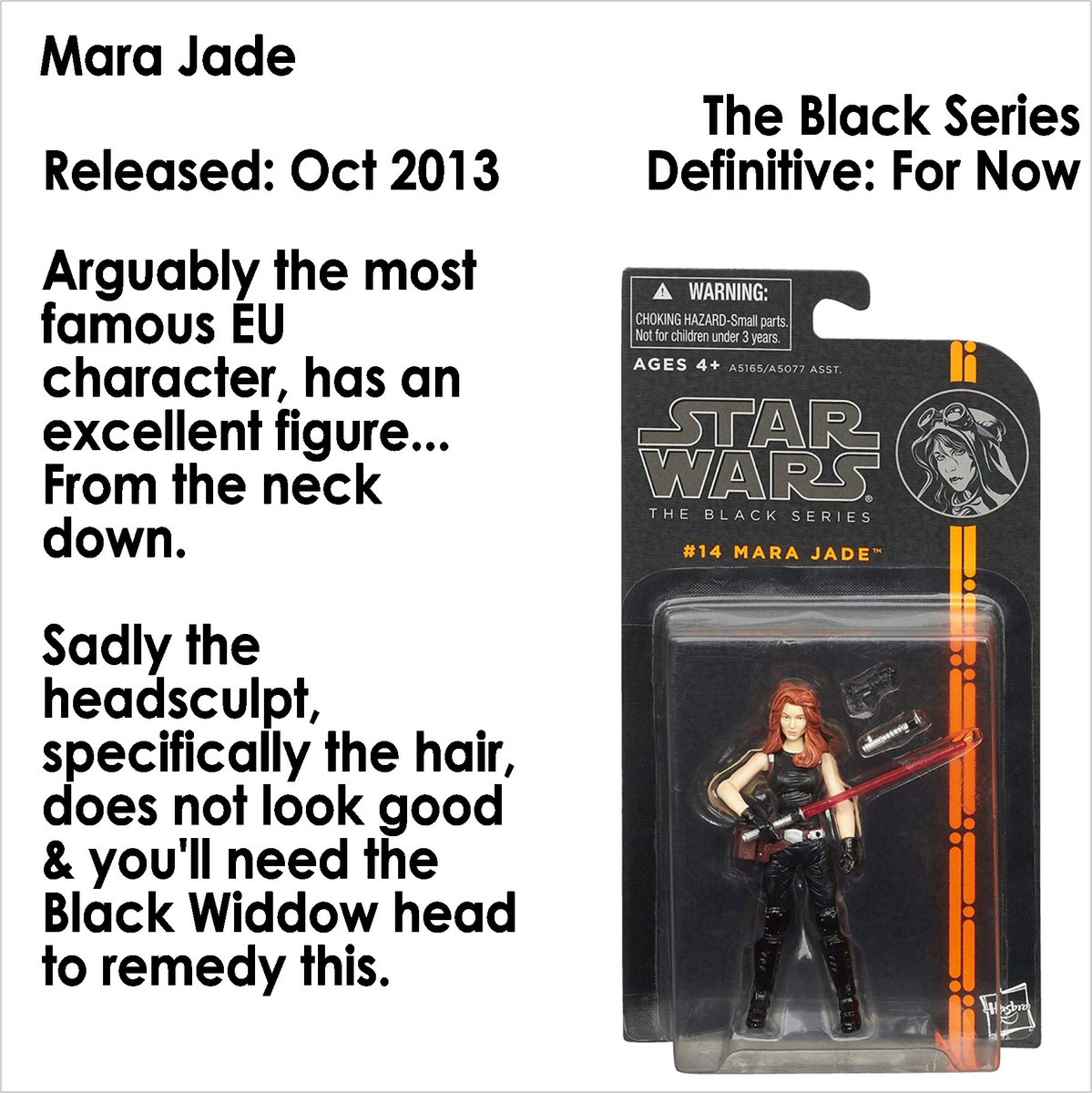 ToysJedi's tweet photo. #ActionFigureOfTheDay #MaraJade from #TheBlackSeries line. Arguably the most famous EU character, has an excellent figure... From the neck down. Sadly the headsculpt, specifically the hair, does not look good & you'll need the Black Widow head to remedy this. #DefinitiveForNow https://t.co/1Oyxv1Wazm
