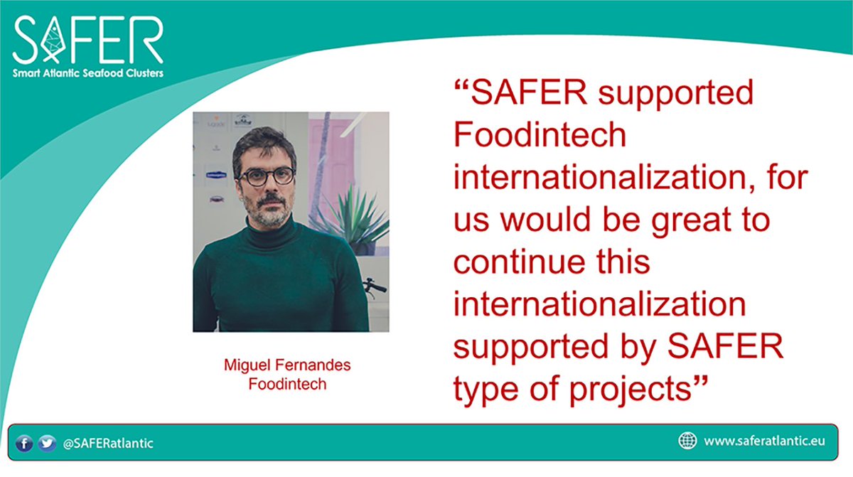 SAFERatlantic's tweet photo. After #SAFERproject final conference we asked Miguel Fernandes CEO of  #Foodintech to rate the experience to collaborate in #SAFER or reflect the benefits that the project has brought to their organisation❗️

Find out more 👉 https://t.co/VwT3mhF9ep https://t.co/Wwo9jf2NDd