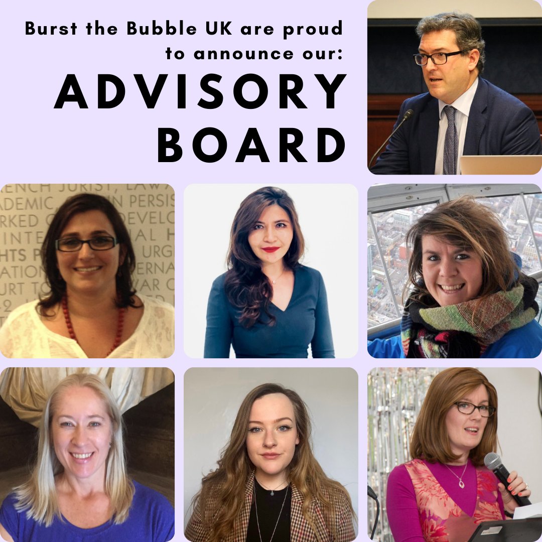 🚨🚨Burst the Bubble UK is very excited to announce our advisory board! 🚨🚨

We are thrilled to have these leading experts in their fields who will be able to guide our young activists to become better advocates for change!

Let's meet them! 👇👇