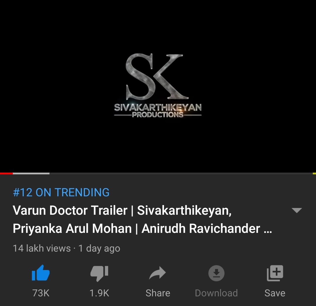 SKFC__TELUGU's tweet photo. #VarunDoctorTrailer Entered Into Trending At 12th Place In AP, TS With 1.4M Views With 73K Likes😋😋😋💪💪💪
Great Response From Telugu States 😋😋🥳🥳
#VARUNDOCTORFromOct9
#DOCTORFromOct9 https://t.co/OpFEBIKUfO