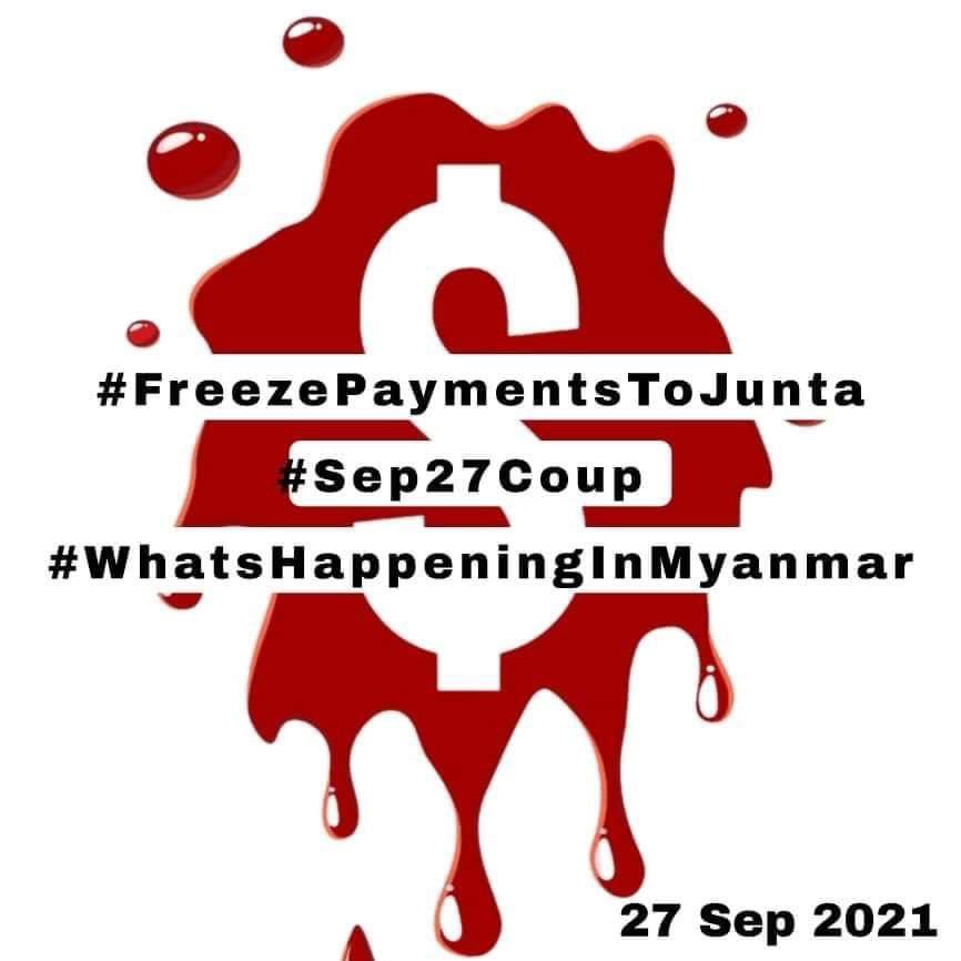SoeyeeMar2020's tweet photo. #FreezePaymentsToJunta
#Sep27Coup  
#WhatsHappeningInMyanmar https://t.co/5cXEsnCNqH