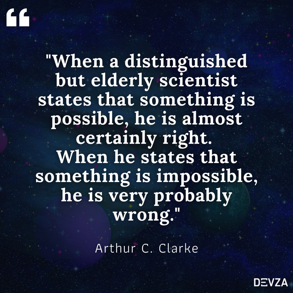DevzaInc's tweet photo. CHANGE is inevitable. 

Only way of discovering the limits of the possible is to venture a little way past them into what’s currently thought of as impossible. 🙌🏻

#mondaymotivation #arthurcclarke #warrenbuffett #spacex #elonmusk #startupmindset #inspiration https://t.co/4jvLbGivYs