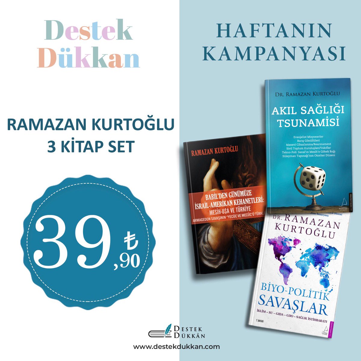 Sevgili dostlar;
Benim kitaplarımı yayınlayan Destek Kitapları’nın özel kampanyası.İlgilenen dostların bilgisine sunarım.Sevgi ve saygılarımla.