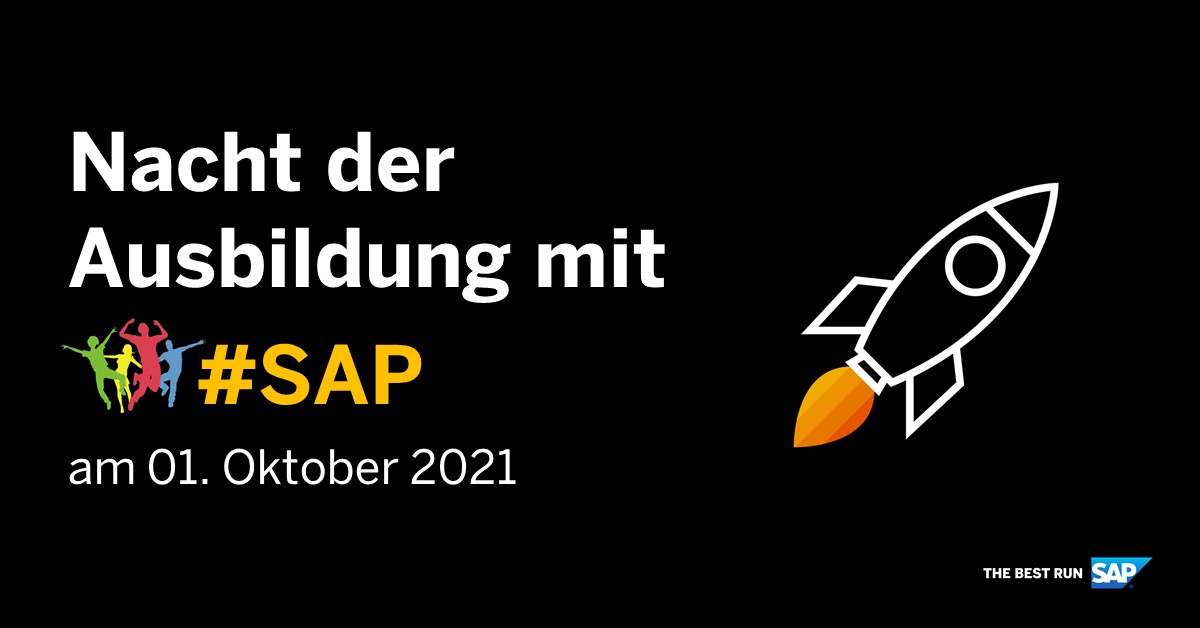 SAP hautnah erleben bei der 10. Walldorfer Nacht der Ausbildung am 1. Oktober 2021 von 17:00-22:00 Uhr! Seid dabei, wenn es heißt „Schlauer über Nacht“ und informiert euch aus erster Hand über Ausbildungsmöglichkeiten bei #SAP.
Start Your #LifeAtSAP!
walldorfer-nacht-der-ausbildung.de