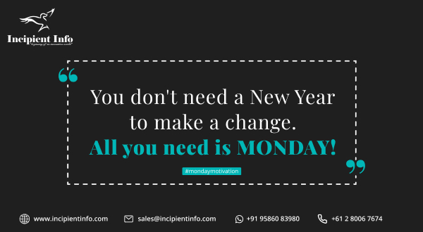 IncipientInfo's tweet photo. Monday motivation for the week!
#IncipientInfo #MondayMotivation #webdevelopment #appdevelopment #webapp #mobileapp #whitelabelling #webdevelopmentcompany #appdevelopmentcompany #hireus #haveaproductiveweek https://t.co/Ys7A1gj0cl